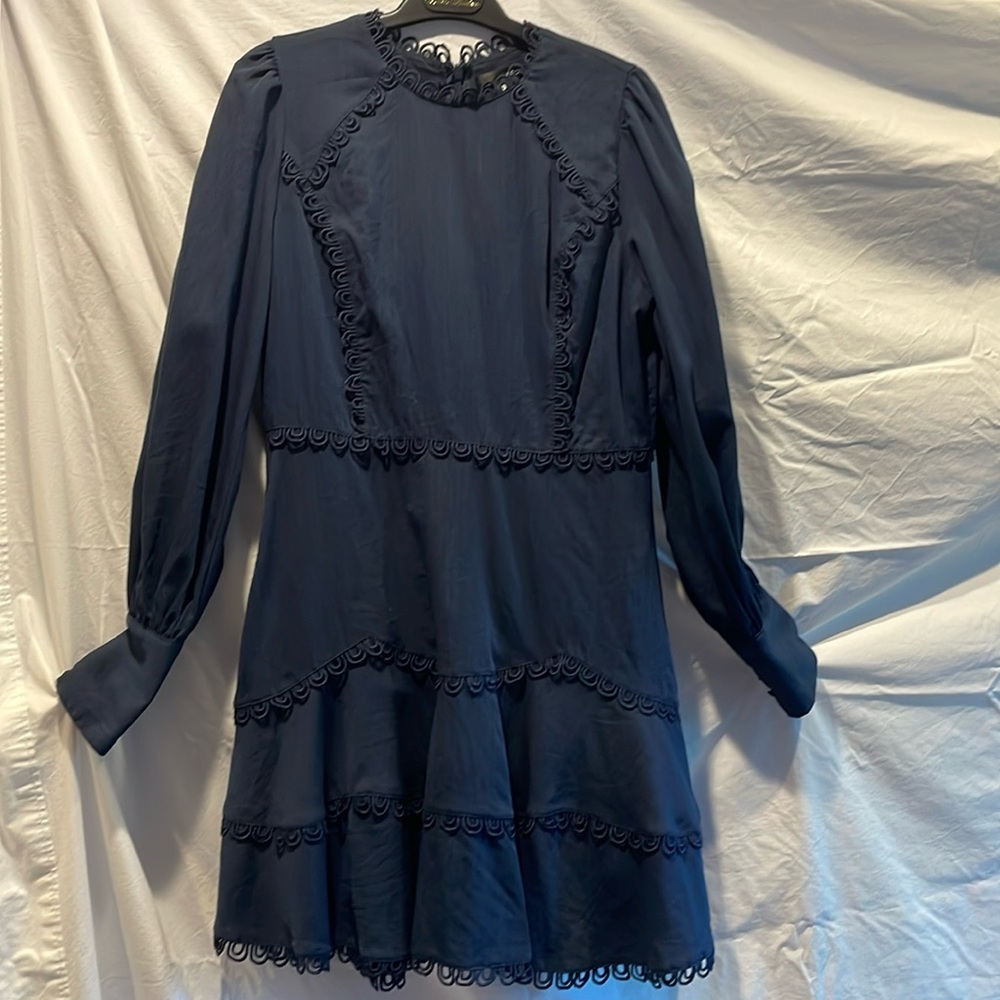 Aqua long sleeved cotton dress